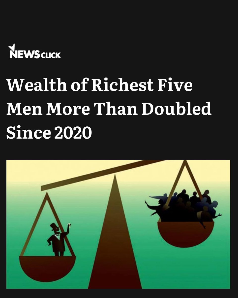 newsclickin's tweet photo. These five men are LVMH chief Bernard Arnault, Oracle co-founder Larry Ellison, Tesla CEO Elon Musk, investor Warren Buffet and Amazon's Jeff Bezos.
https://t.co/vXEGCw5wLO
#economy #worldwealth #incomeequality #jeffbezos #tesla #NewsClick https://t.co/yiX2P6v49E