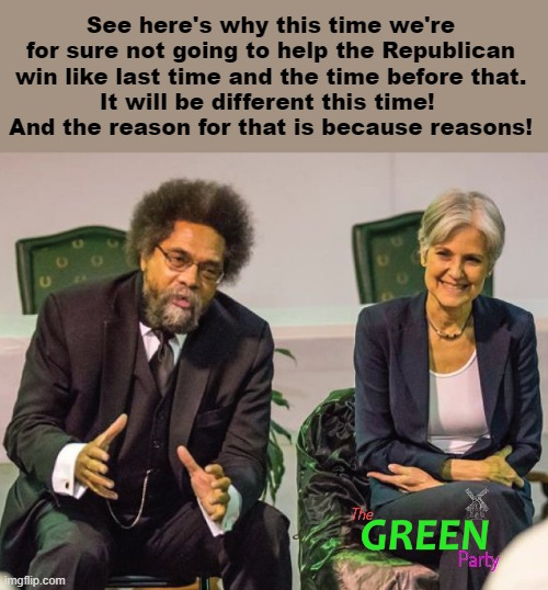 SeriousSam26's tweet photo. @JanieBGroovy #GreenExit #TheGreenPartyIsAScam
They are not a "third option."
They're funded by the GOP. As corrupt as it gets. https://t.co/Bg7OCjYEfM