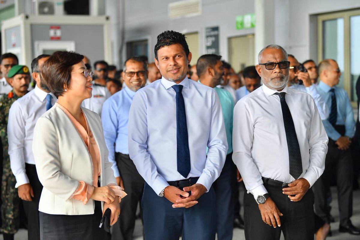 kevincosna's tweet photo. 🚨Happening now:

The inauguration of the latest Cargo Terminal at VIA signifies the completion of a project that was originally initiated in 2018.

#MuizzuDhuveli 
#DhiveheengeRaajje https://t.co/bZejCPwNYu