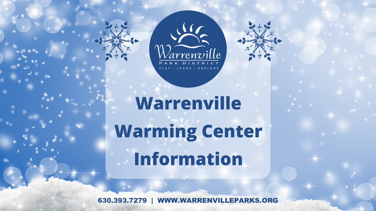 The Warrenville Park District Recreation Center, located at 3S260 Warren Avenue, can be utilized as a warming center during regular business hours. Click here warrenvilleparks.org/2024/01/14/war… for more information.