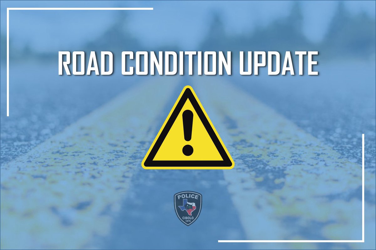 1/15/2024 5:30AM
All roadways in Cibolo are open. Continue to slow speeds, increase following distance, and stay home if possible. #CiboloTraffic