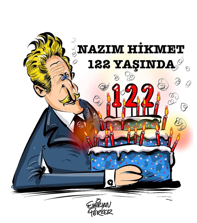 🎂 #nazımhikmet122yaşında #nazımhikmet #şiir #illustration #drawing #emirhanperker #nazım