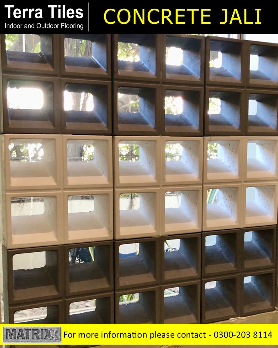 MatrixxCompany's tweet photo. Instead of steel grill that is susceptible to corrosion, use maintenance free concrete jali. #terratiles #concrete #partition #durable https://t.co/NaqQmCxnr5