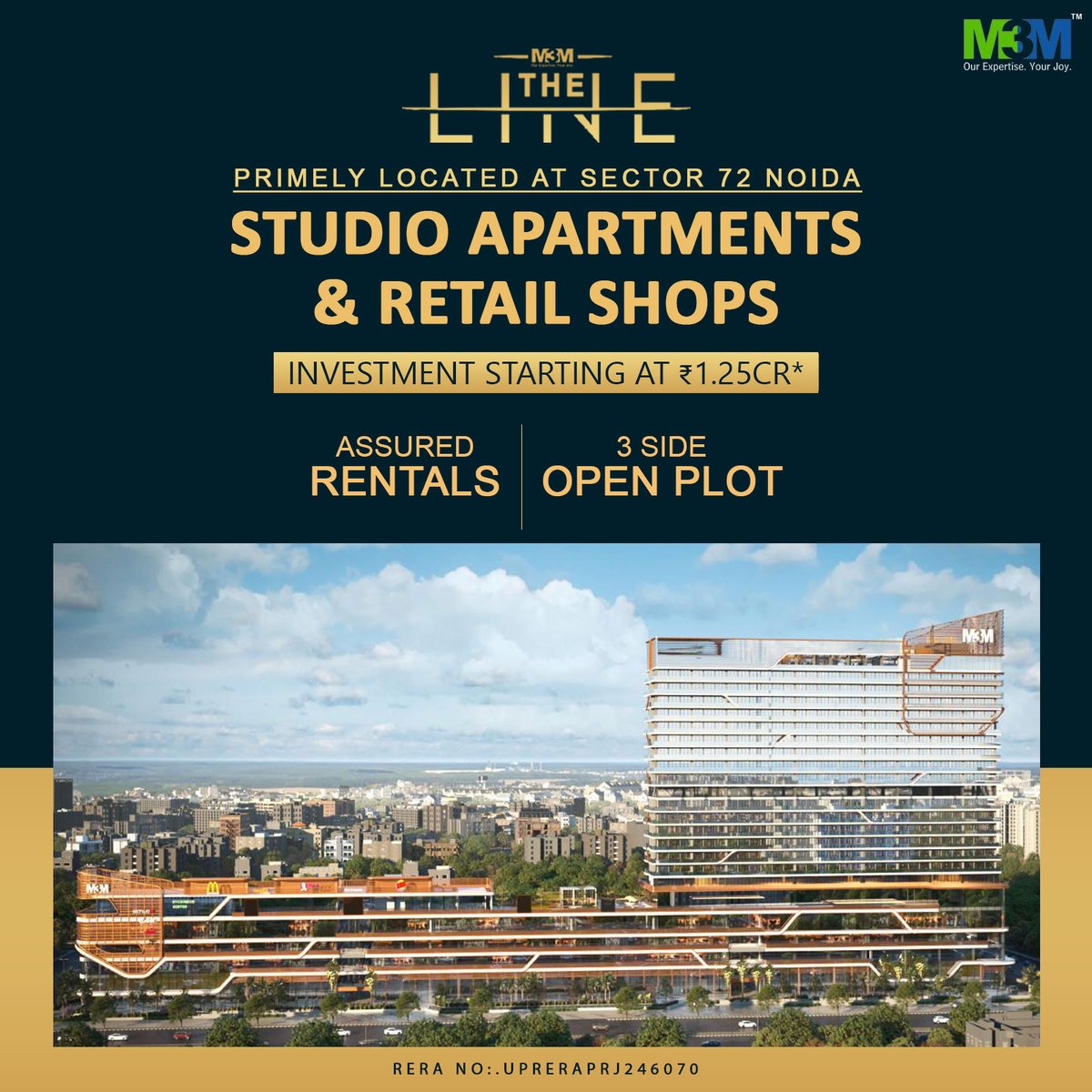 advise_invest's tweet photo. #M3MTheLine is #CommercialProject at #Sector72Noida
#Offers #RetailShops &amp; #StudioApartments #Noida.
#Investment #Starts ₹ 1.25Cr*
#Visit: https://t.co/WuKntRMWr8
#CallUs: +91-9899022675
#deepfake #SachinTendulkar #IREDA #Kanguva2ndLook https://t.co/sx5yKjA1Ym