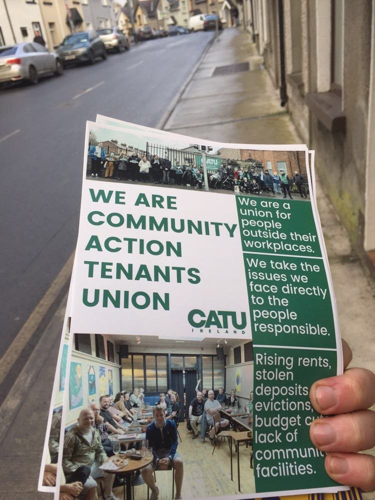 Breandn's tweet photo. over the weekend I did a small bit of leafleting for @CatuIreland in Roscrea

one person I spoke with is a pensioner facing an eviction simply because the landlord wants them out 

Roscrea has over 200 empty homes let we have people at risk of homelessnes https://t.co/k72ItL3abV