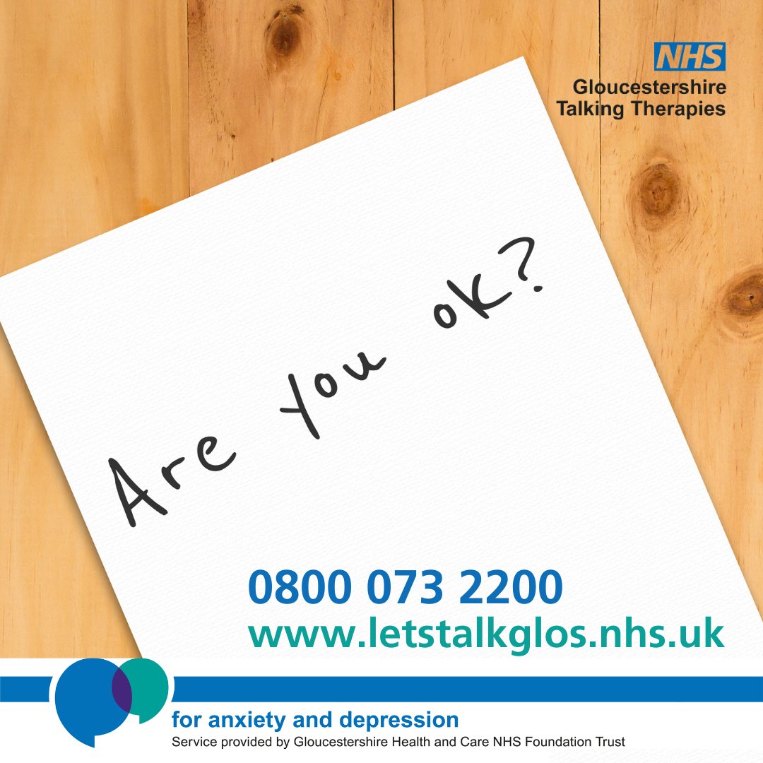 January can be a difficult month when feelings of stress, anxiety &amp; depression can be heightened - you’ve probably heard the term ‘January Blues’. If you’re not ok, and it’s affecting your daily life, Talking Therapies can help. Visit letstalkglos.nhs.uk or call 0800 073 2200
