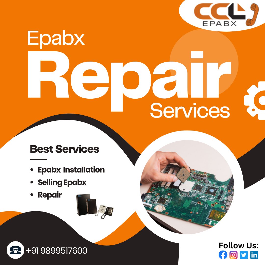 CclEpabx's tweet photo. Ccl Epabx is one of the most trusted brands and service providers of all types of security products. Now, we provide Epabx intercom #repair #service. we have an #Epabx #intercom repair service center that repairs all types of Epabx intercom systems.
Call:- 9899517600
#cclepabx https://t.co/ulfIXFqUFF