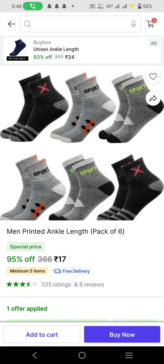 AHTXSHXM's tweet photo. Dear @Flipkart @flipkartsupport 
I Ordered These Pack Of Six Socks
&amp; Ordered 5 Items That Means 6×5 = 30 Pairs Of Socks But Only Received 5 Pairs https://t.co/3gvui6o99O
