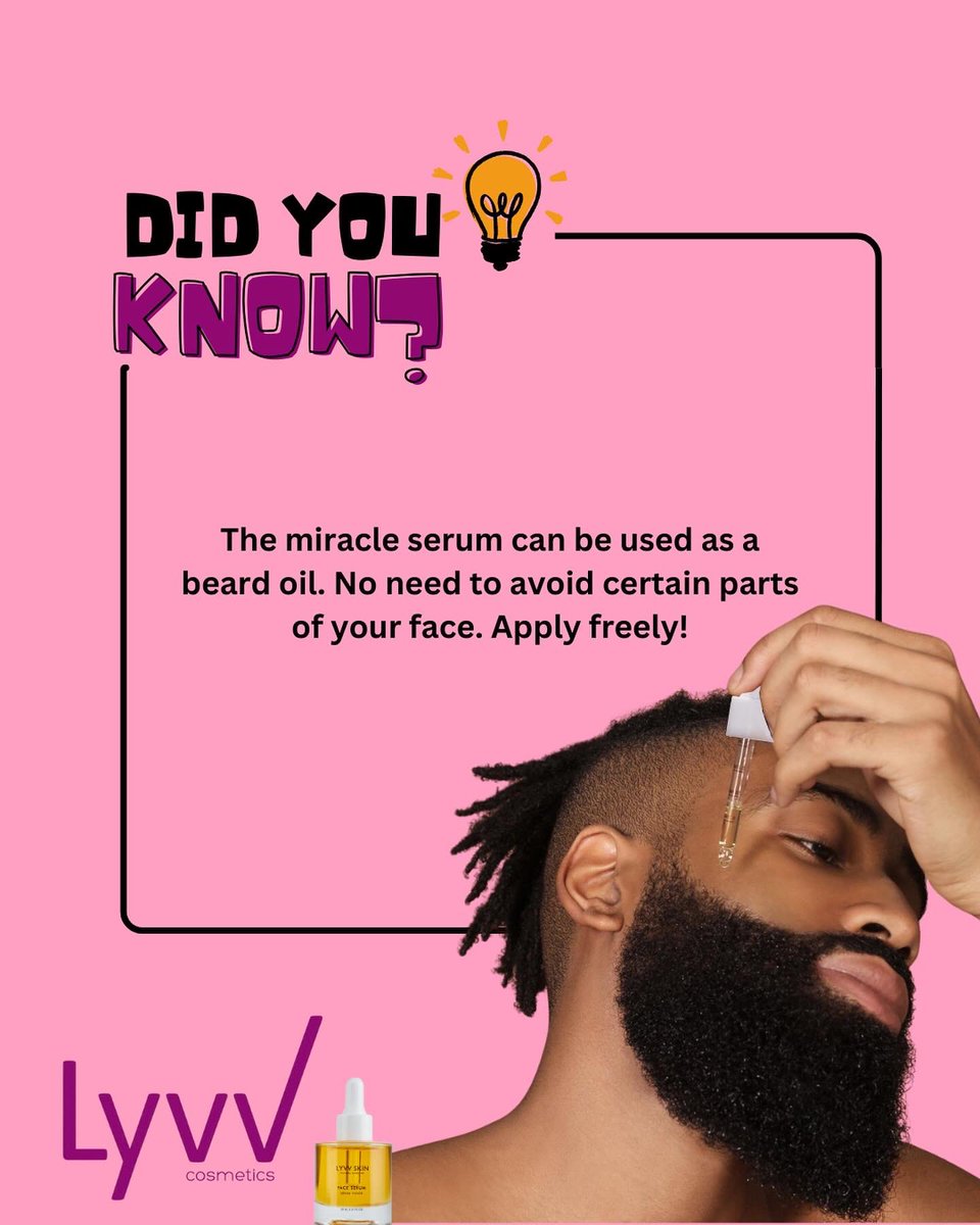 LyvvCosmetics's tweet photo. Skincare made easy! Our serum also contains ingredients that help with hair growth so no need to avoid that beard when applying our serum.
Click the link to shop❤️
https://t.co/reOUNIaTCv
#lyvvcosmetics
#asaprocky
#beardoil
#skinoil
#berlamundi
#lyvvxberla https://t.co/g3gXVCiETD