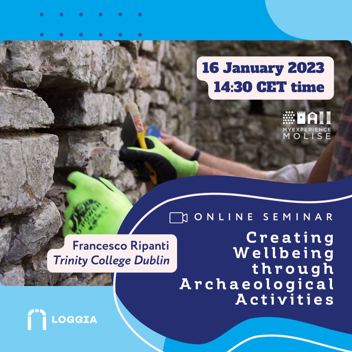 As a good start to the year, we are delighted to have been invited by the MyExperienceMolise Research Centre of the University of Molise to present our research in their seminar series on creativity.

To join us online tomorrow: 🔗myexperiencemolise.it/en-gb/UNIMOL-C…
#archaeology #wellbeing