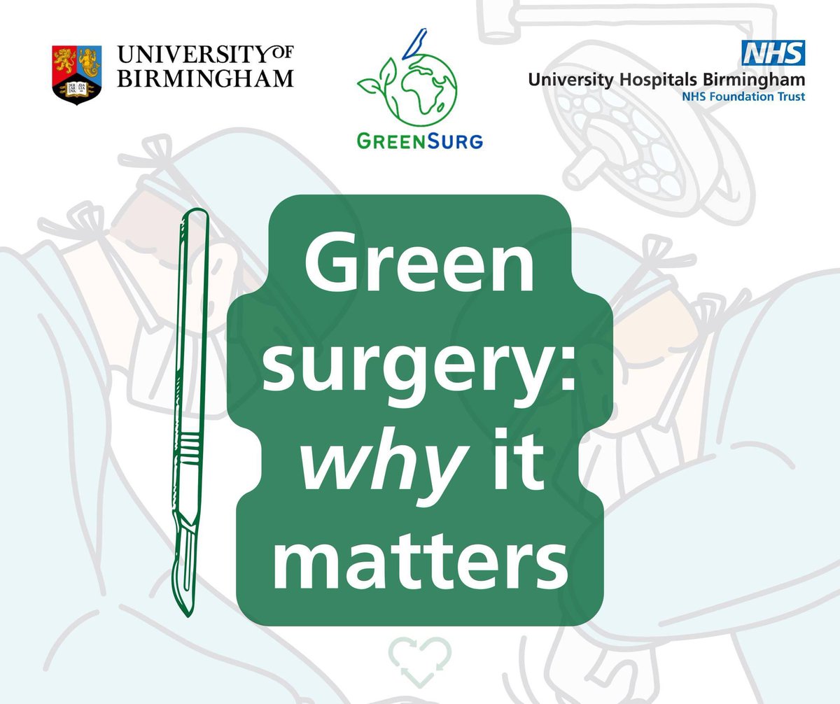 uhbtrust's tweet photo. 🌳 🌍 👨‍⚕️
FINAL CHANCE TO BOOK YOUR FREE SPACE

Operating theatres use up to five times more energy than a standard hospital ward and they generate almost two thirds of a hospital’s waste.

Find out what we’re doing to improve the sustainability of surgery, what that means for you, and have your say, at our free community event for patients and local people on Thursday 18 January from 6.30pm at Queen Elizabeth Hospital Birmingham.

Book your place here: https://t.co/5UsR02TbZp

For more information email: greensurgery@contacts.bham.ac.uk