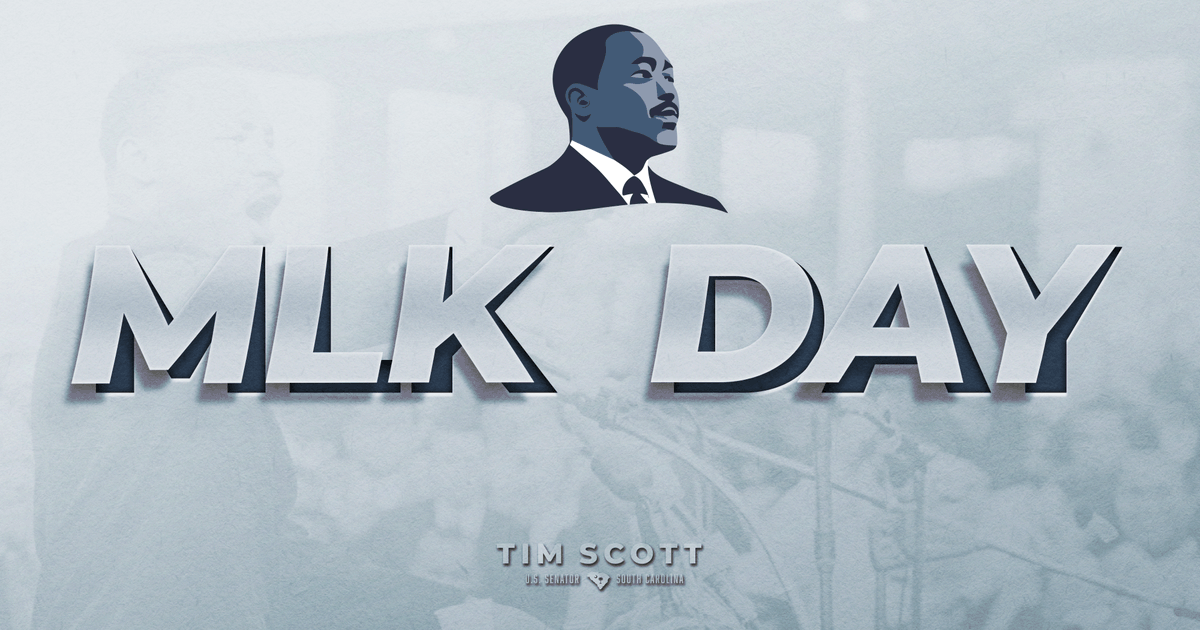 SenatorTimScott's tweet photo. Martin Luther King Jr. turned the tide of American history by preaching the gospel of truth and reconciliation. Instead of dividing Americans, he united us behind his dream of freedom – redeeming our country with a courage that has inspired generations. https://t.co/rTOPb08IDJ