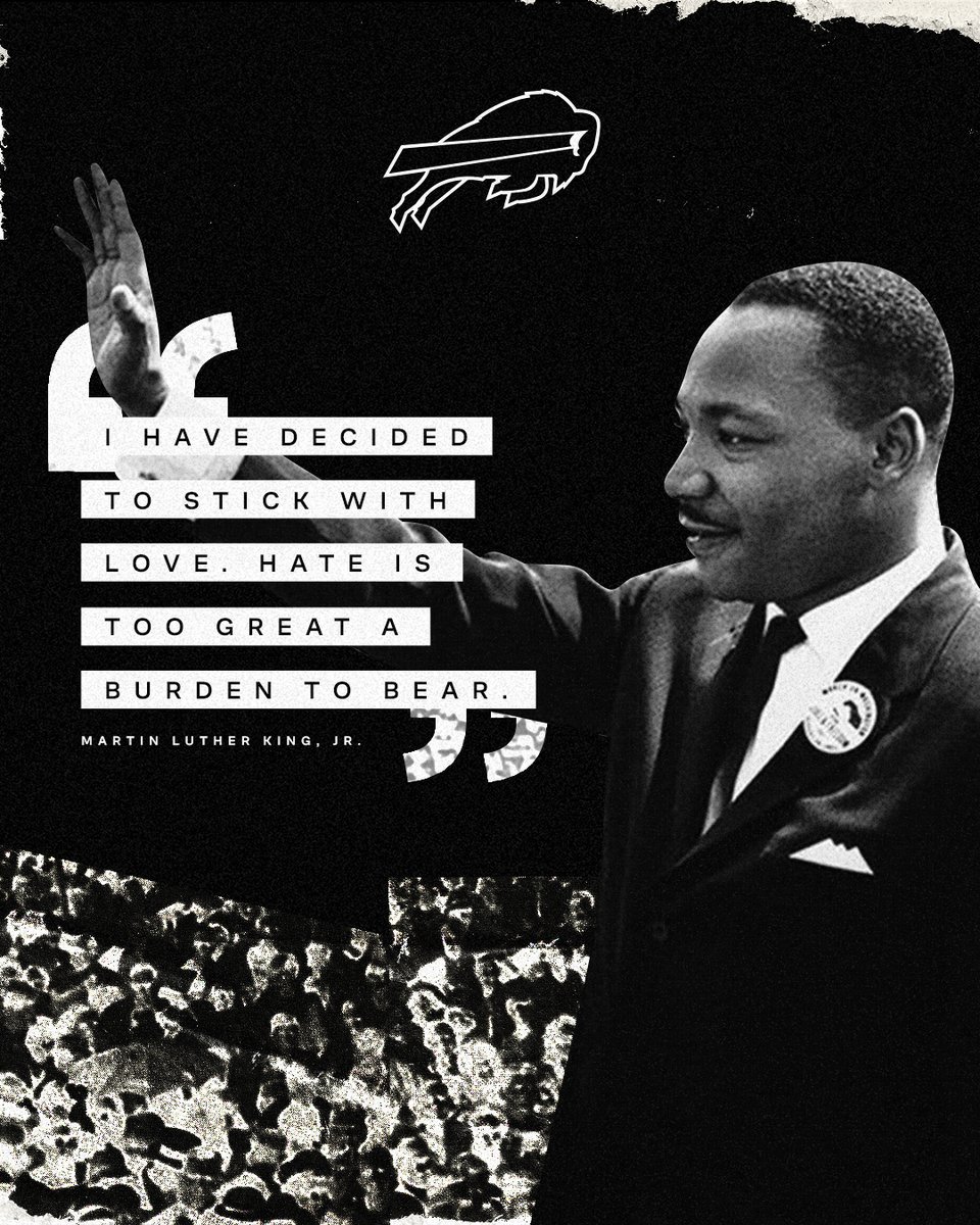 BuffaloBills's tweet image. Today and every day, we choose love and are proud to honor the legacy of Dr. Martin Luther King, Jr. 

#MLKDay