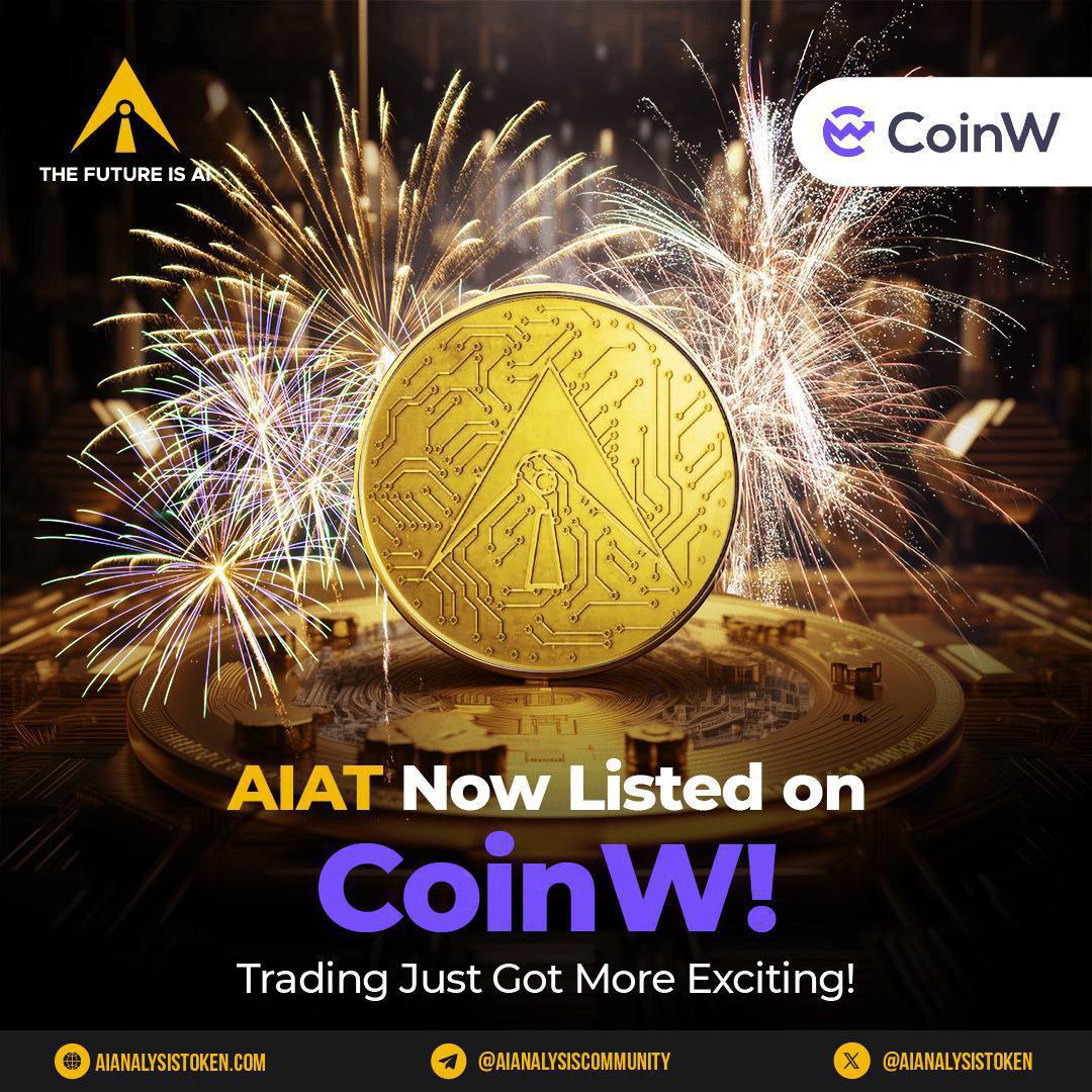 AIAT is now live on Coin W! 🎉 <a href="/CoinWOfficial/">CoinW</a> 

Get ready for a more thrilling trading experience with one of the most dynamic tokens in the market 📈

Trade AIAT now and be part of the excitement! 💰🚀

🔗 coinw.com/frontSpot/spot…

#Trading #cryptocurrency #AI #AIAnalysis