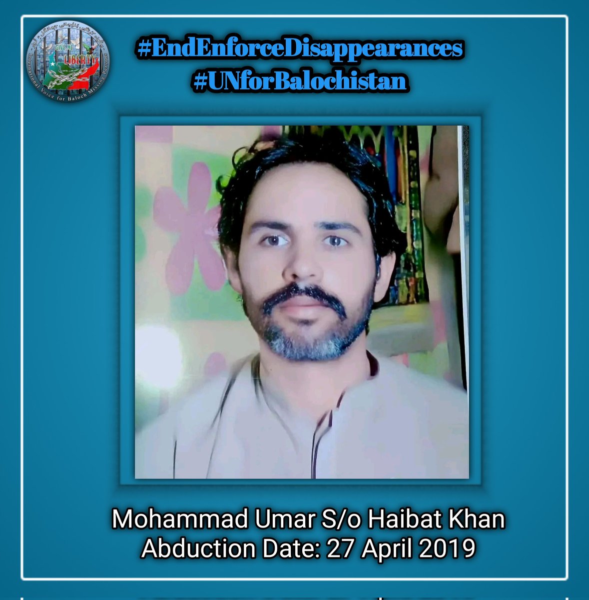 IVBMP's tweet image. Muhammad Umar, son of Haibathan Mengal, forcibly #disappeared from Baghbana District Khuzdar, #Balochistan, on 27 April 2019.

After five years, like other thousands of forcibly disappeared people, he is still missing, and the family does not know about his whereabout.