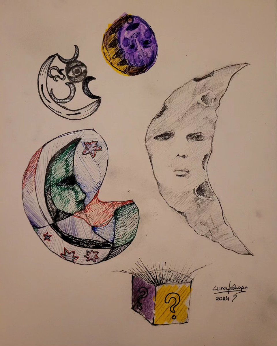 lunakaliope's tweet image. which one do you like the most?
#moonfaces #sketches
