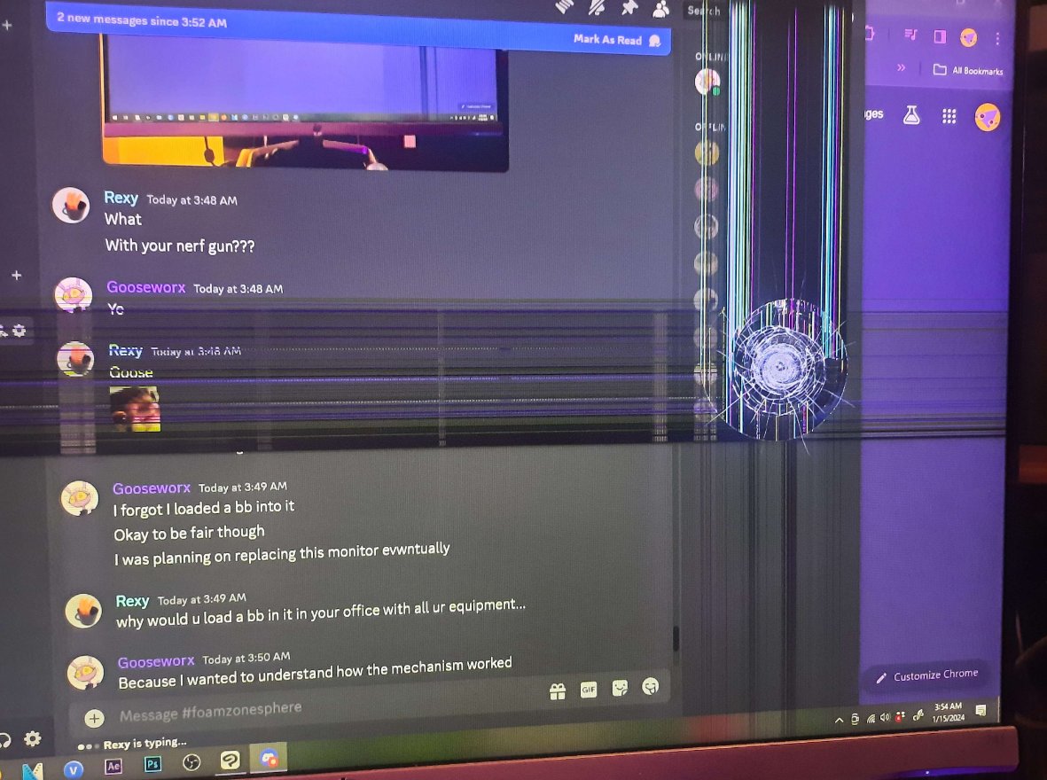 GooseworxMusic's tweet photo. So I accidentally shot my monitor... https://t.co/zyJBdqLY2K