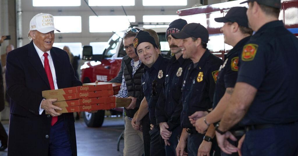 Trump wore a White Hat & delivered pizza to the firestation in Iowa. If you don't see the meaning you're not paying attention.