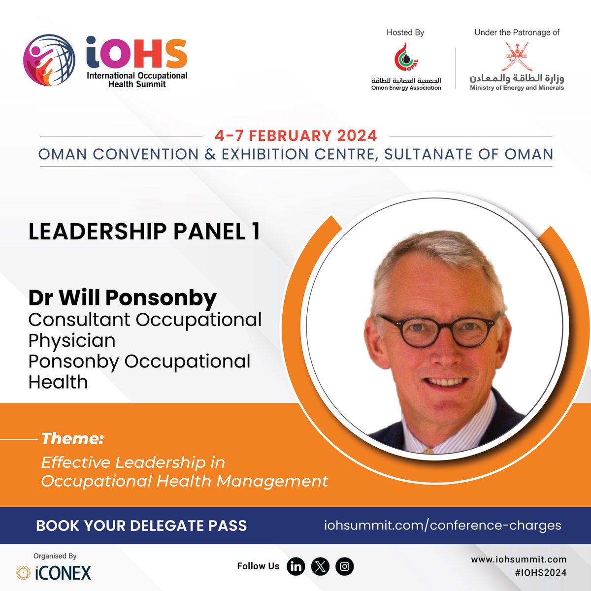 iohsummit's tweet image. 4-7 February 2024 | Oman Convention &amp;amp; Exhibition Centre, Sultanate of Oman  

Book Your Delegate Pass at iohsummit.com/conference-cha…

#IOHS2024 #LeadershipPanel #health #safety #OccupationalHealthandSafety #environment #OccupationalHealth #technology #iCONEXGlobal #opal #Oman