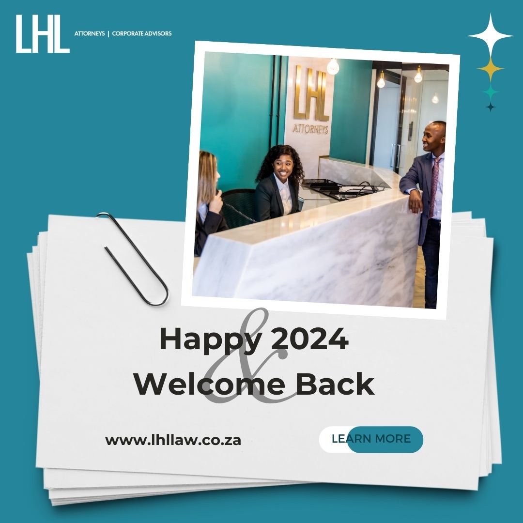 LHLAttorneys's tweet photo. After a great festive season and a new year, LHL Attorneys is pleased to inform you that our offices are now open and we are ready to give you great service. 

For all your legal services, please contact us on 011 483 0540 or email info@lhllaw.co.za https://t.co/wmrVxWzE7D