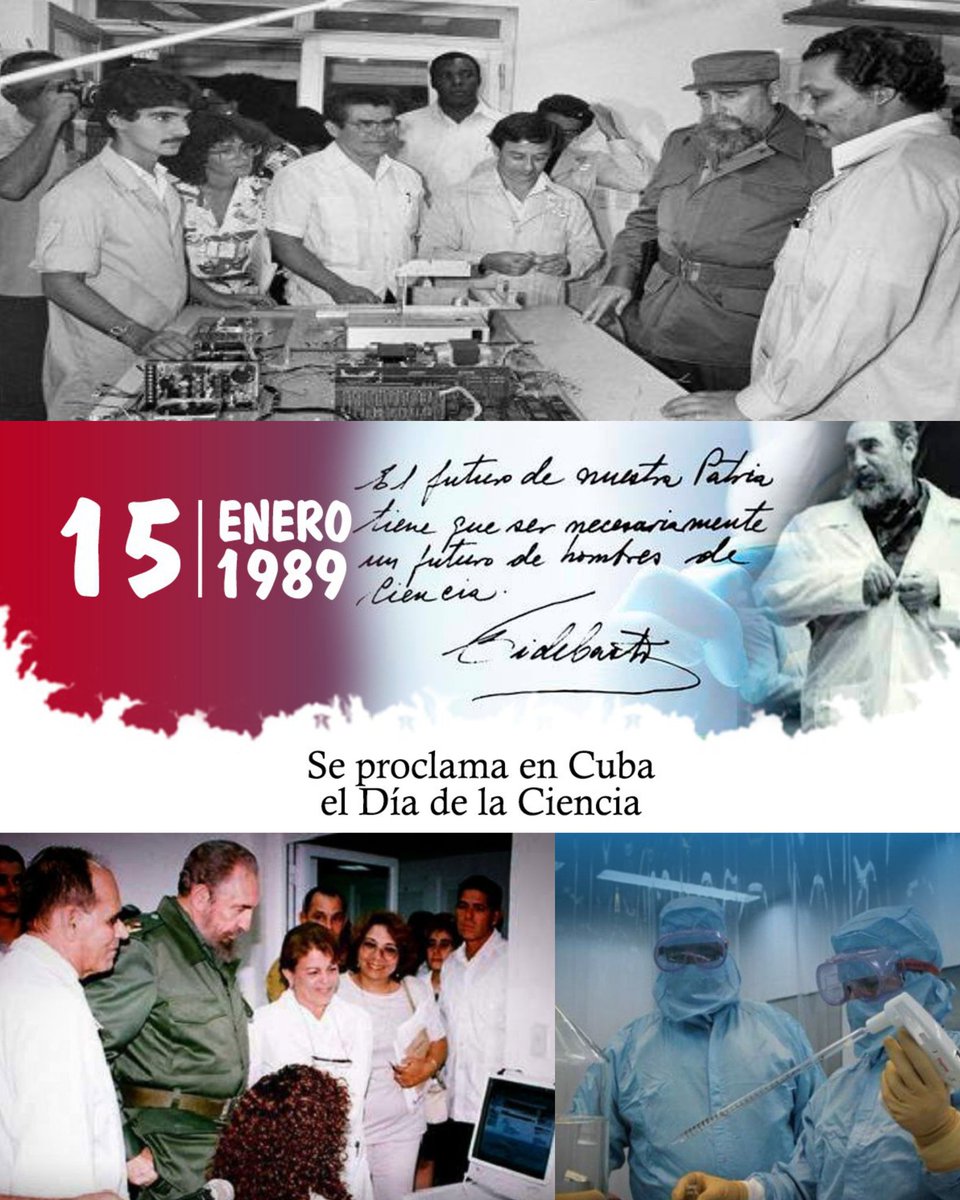 EjtoOccidental's tweet photo. Seguro de la necesidad de desarrollar las ciencias,el Comandante en Jefe,Fidel Castro Ruz,planteó un 15/1/1960 que el futuro de Cuba tenía que ser“un futuro de hombres de ciencia,de hombres de pensamiento”.Sus palabras dieron nacimiento al Día de la Ciencia🇨🇺. #JuntosSomosCiencia https://t.co/jkgGLuhGgt