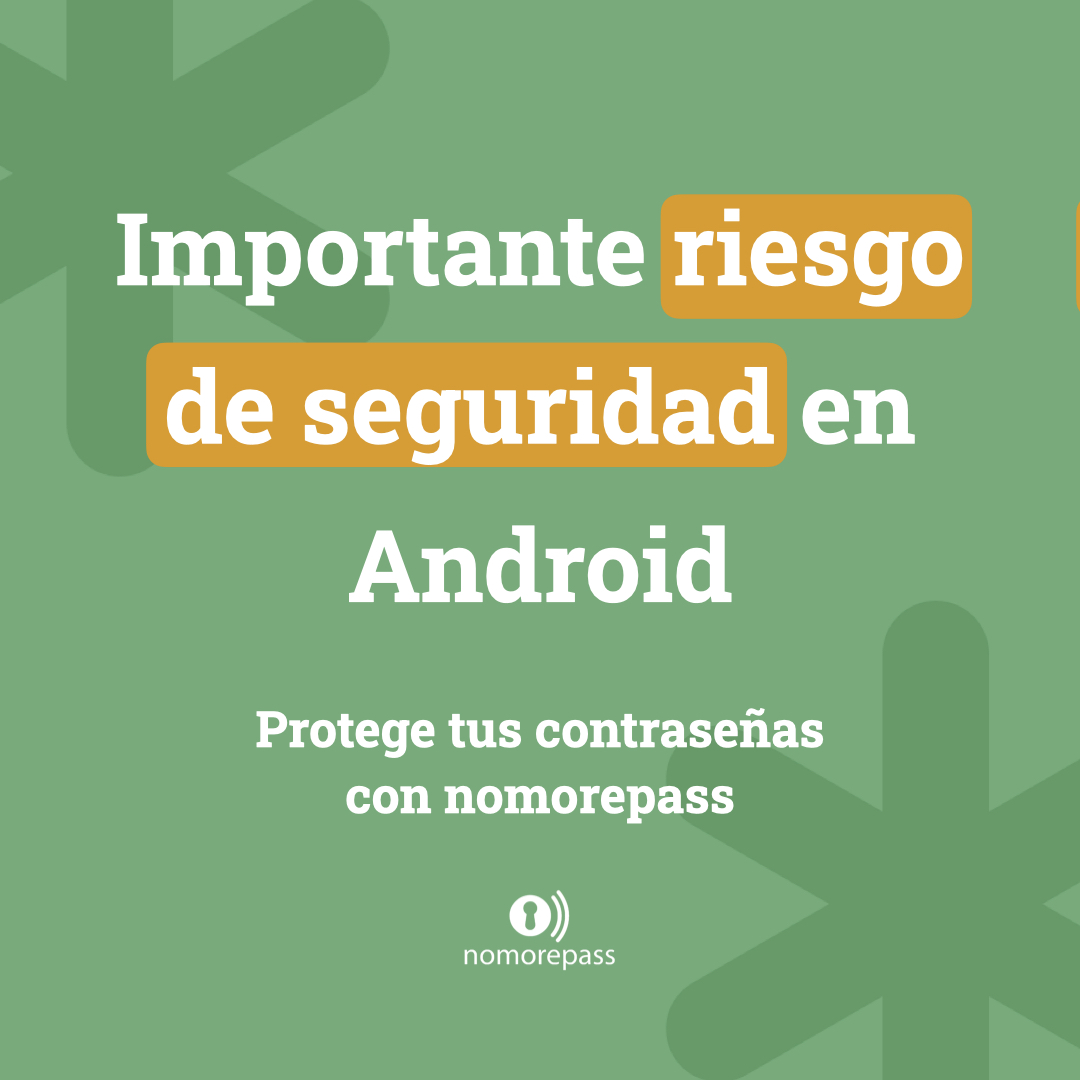 nomorepass_'s tweet photo. ¡Alerta! 🔐 Se ha descubierto un nuevo riesgo para los gestores de #contraseñas en #Android. 🛡️ ¡nomorepass al rescate! Nuestra aplicación no solo genera contraseñas fuertes, sino que además las mantiene a salvo de cualquier mirada indiscreta. 👉 https://t.co/tbA6TIca7G https://t.co/AgZh9d2jb5