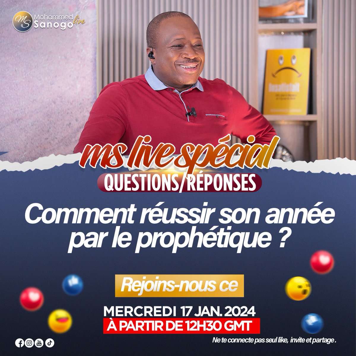 MohammedSanogo's tweet photo. Souhaites-tu découvrir les clés pour réussir cette année en t'appuyant sur le ministère prophétique ?
Rejoins-nous ce mercredi pour un moment d'échange et de questions-réponses.
Ne te connecte pas seul, invite tes proches à suivre avec toi !
#mohammedsanogo #mslive #PROPHETIQUE https://t.co/VH2LlKQpQo
