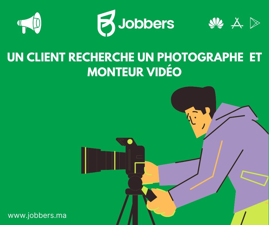 jobbersPlatform's tweet photo. 📢 📢 Un client recherche un photographe et monteur vidéo 📽 📸. Vous pouvez proposer vos services via le lien ⬇️ ⬇️ 

https://t.co/BH2esTrNBg

#jobbing #freelance #maroc #morocco #المغرب #محترفين #photographe https://t.co/en9m3XDzze