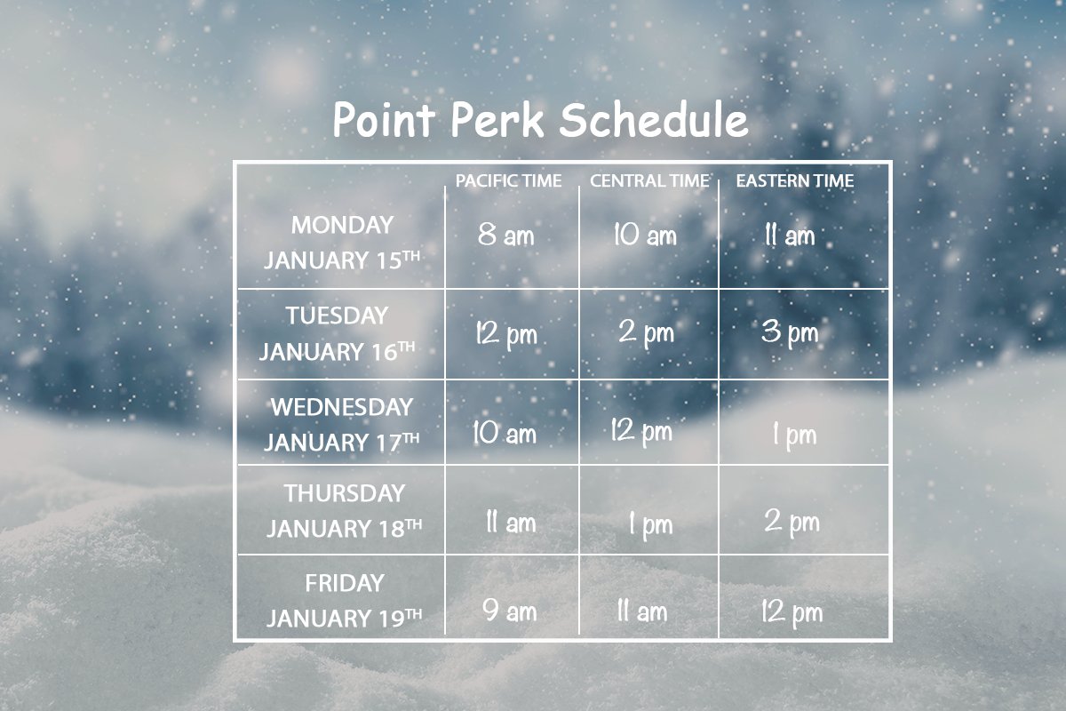 MyPoints's tweet photo. Happy Monday! Here's this week's #PointPerk Schedule! https://t.co/kavhDad5fO