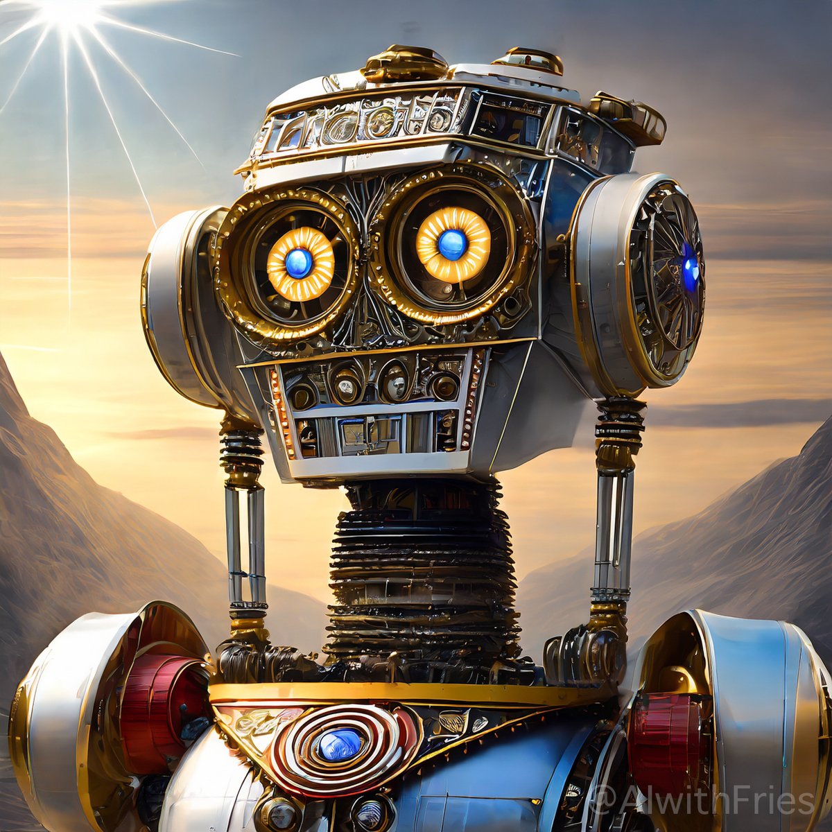 Glitzbot: The Dazzling Sentinel of the Sands

Introducing the Sultan of Silicon, the Monarch of Microchips, and the Bling King of Bots. 

💎🤖 #RobotRenaissance #Glitzbot #OpulentOscillations #TitaniumTrendsetter #SwankCircuitry #PoshProcessor #RoboRitz #aiartworks #art #artlove