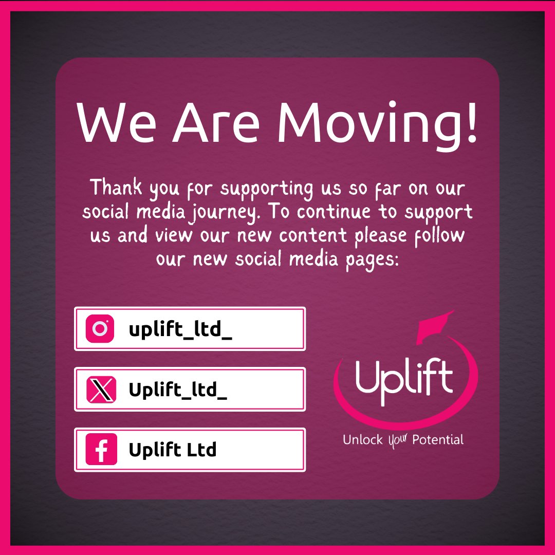 👋Thank you for supporting us so far on our social media journey. To continue to support us and view our new content please follow our new social media pages!

<a href="/Uplift_ltd_/">Uplift</a>
