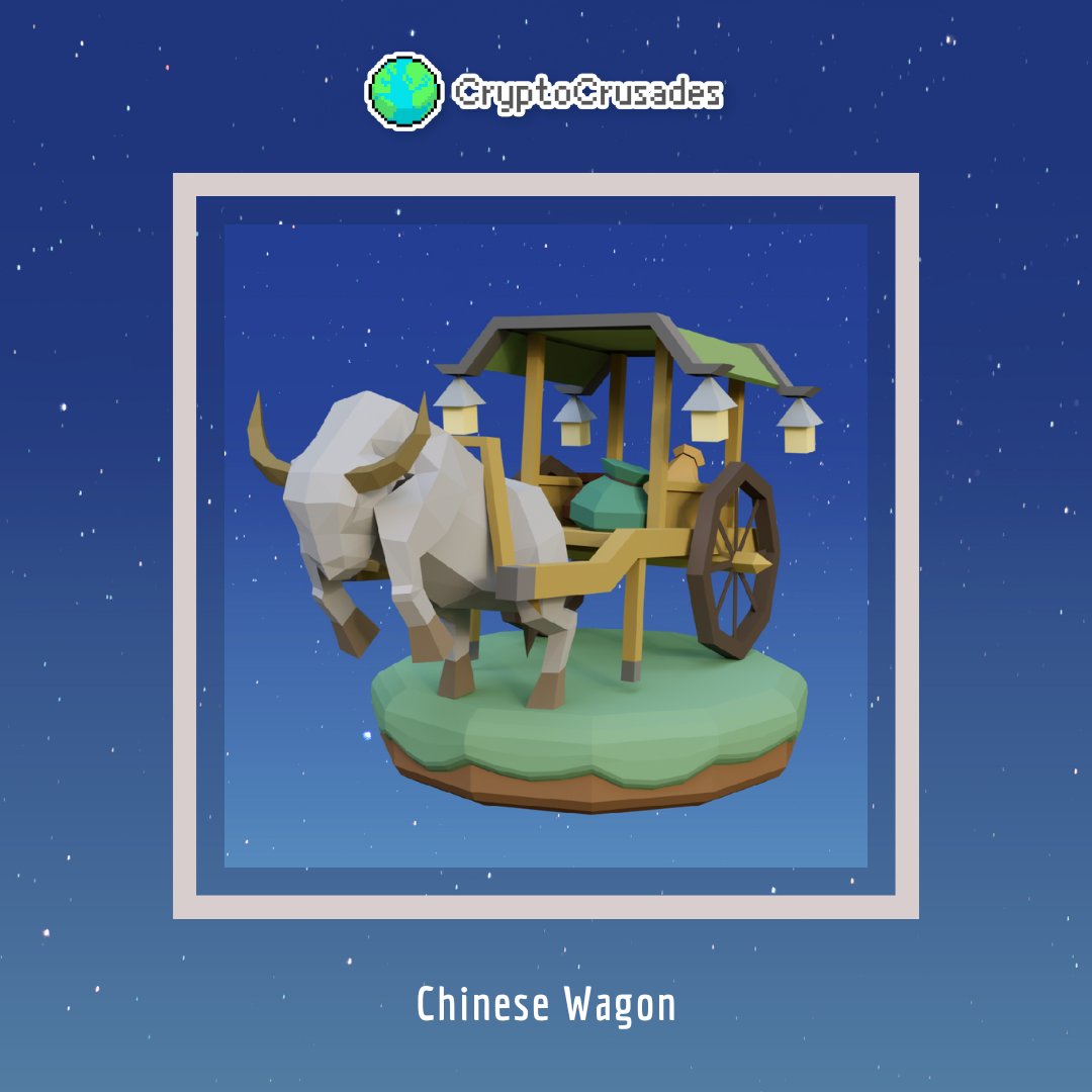 Crypto_Crusades's tweet photo. 👉 Wagons have the highest loot capacity -6000 - in #CryptoCrusades! 👀 How many Wagons are in your Barracks?
Also, a shoutout to this beautifully designed Chinese Wagon! 🙌
#Gaming #MobileGame #Loot #StrategyGame #GameTip #GameDesign #BlockchainGames #Collectibles https://t.co/bAajFUkiH0