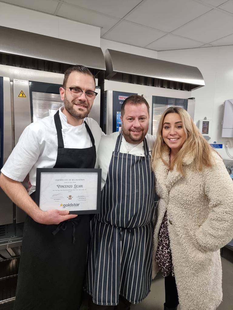 Goldstarjobs's tweet image. Congratulations to our incredible Chef Vincenzo for clinching the Chef of the Year 2023 Award! 🏆 

His dedication and hard work truly shine through.  

Here is to many more culinary successes!   

#ChefoftheYear #hospitalityexcellence #reliefchef #hospitalityrecruitment