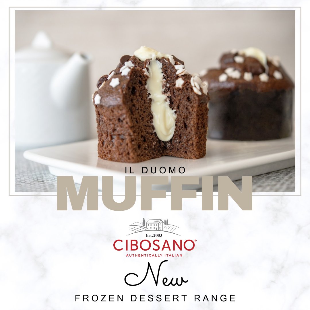 cibosanoltd's tweet photo. The “Il Duomo” Muffin with its oozing white chocolate center &amp; soft chocolate dough is highly a tempting dessert to serve over counters or to be enjoyed with a great coffee. Discover the range at https://t.co/pmPJ7MfomZ #DolciariaAcquaviva #colazioneitaliana #italianbreakfast https://t.co/cUInOZD9QV