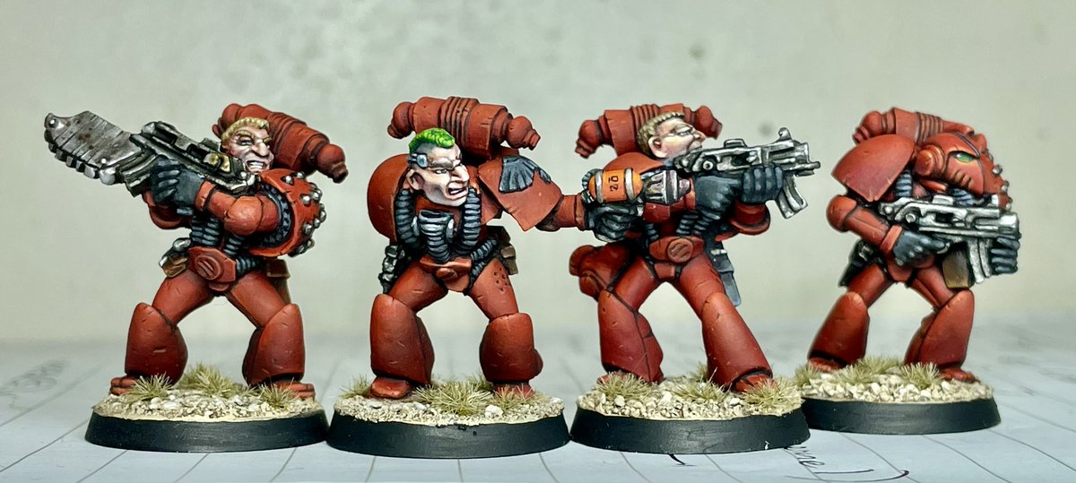 2024 project - Rogue Trader Blood Angels. Still WIP but coming out ok I think. #oldhammer #roguetrader #spacemarines #warhammer #bloodangels #40k