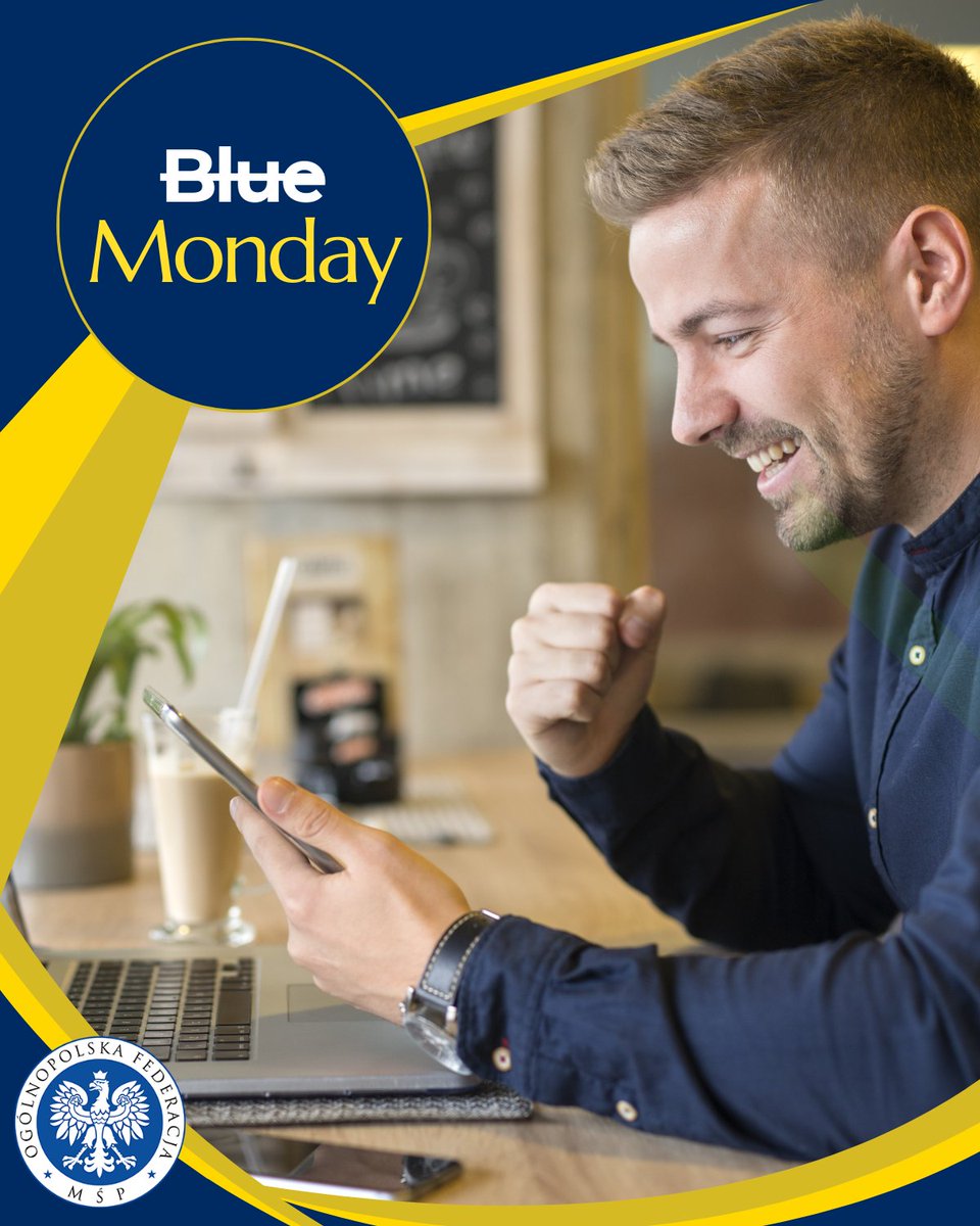 FederacjaMSP's tweet photo. #BlueMonday nie musi być taki zły!

Wszystkim przedsiębiorcom życzymy dużo uśmiechu i udanej reszty dnia. 💰😊 https://t.co/i4FeSeUJQQ