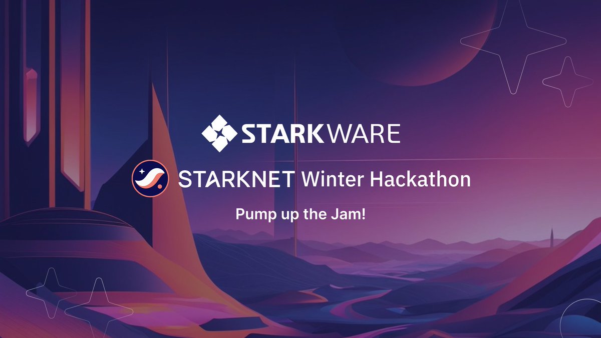 taikainetwork's tweet photo. Pump up the Jam - The @Starknet Winter Hackathon is here 🚀

With workshops, courses, and jams, it's everything you need to heat @EthereumDenver.

💰 Win $20,500 in prizes from @StarkWareLtd and additional Sponsor Bounties rewards!

Timeline, tracks and more 🧵👇 https://t.co/13XxadgGHh