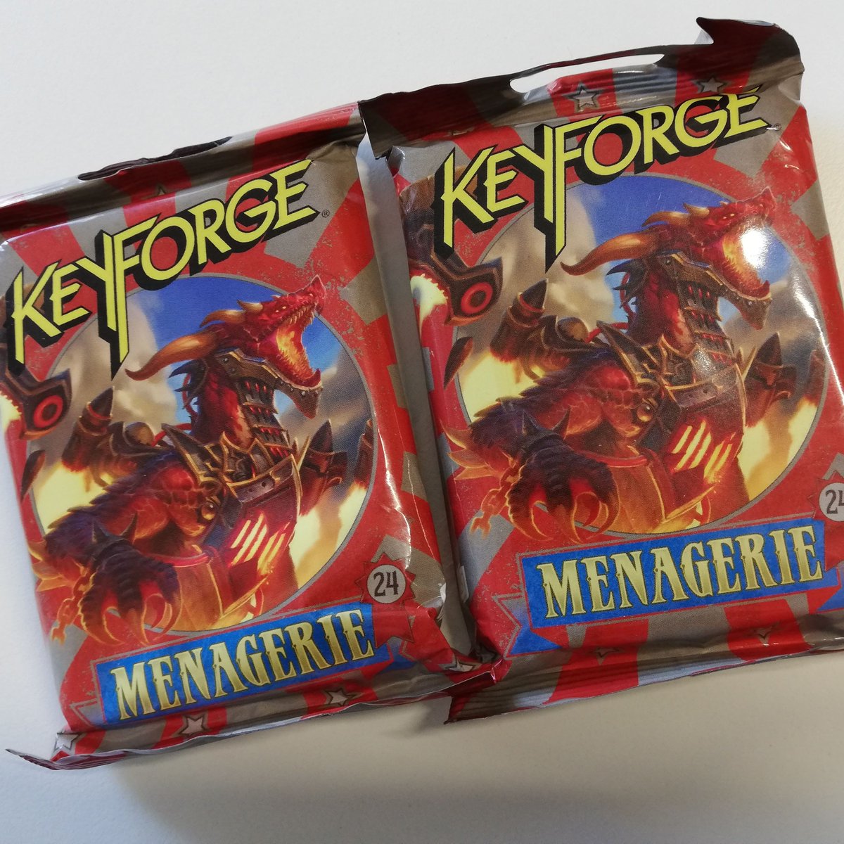 Today at around 5pm (GMT) we'll have a special livestream opening and playing these Keyforge Menagerie decks 😉