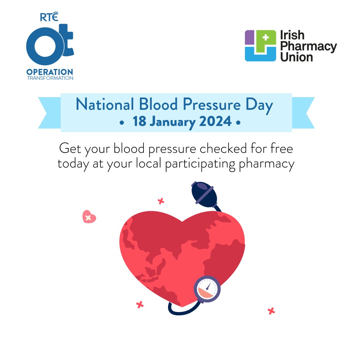 IrishPharmacy's tweet photo. 🚩 Today is National Blood Pressure Day - Get yours checked for free today at your local participating pharmacy.

Check pharmacy locations here ➡️ https://t.co/A8Pwv2E0fI

#OperationTransformation #NationalBloodPressure https://t.co/lEeVe9Yyu3
