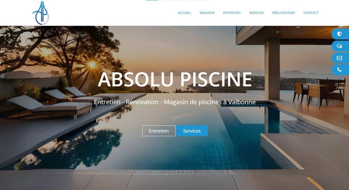 BexterWeb's tweet photo. 📷 Création Site Internet Toulon | Réalisation Bexter "Site Web Prime & Référencement". 🏊
📷 https://t.co/sXXkQd5Ly8
📷 Absolu Piscine- Entretien, rénovation, magasin de piscines à Roquefort-les-pins. 📷
#creationsiteweb #Bexter https://t.co/4BCtx9edqT