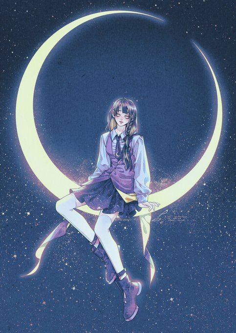 「moon starry sky」 illustration images(Latest)｜5pages