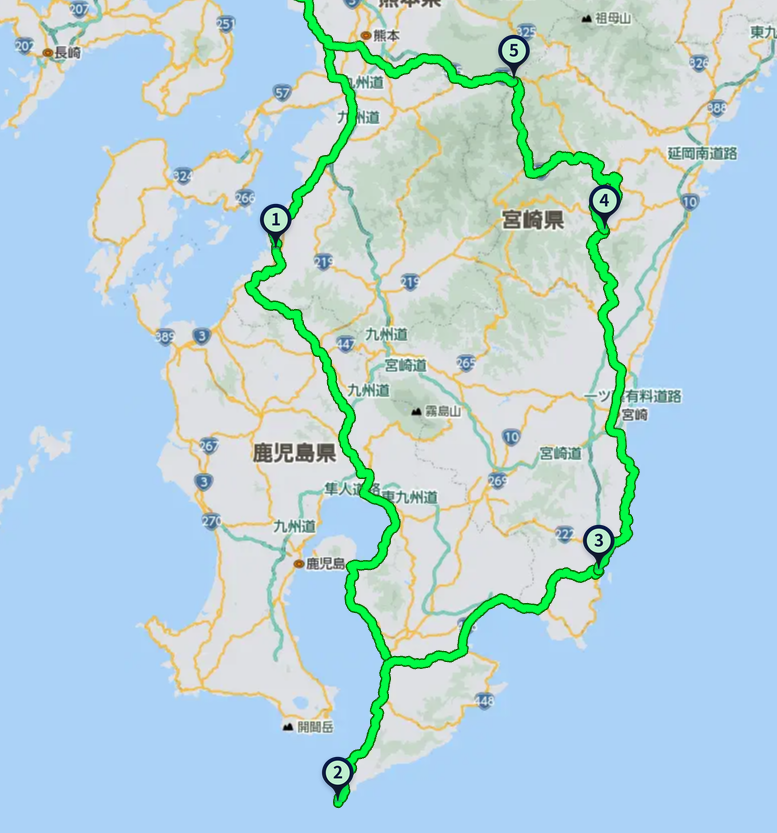 「仮に根占のビジホか旅館を押さえる事が出来るとしたらこんな感じか? 750Kmだか」|いさかこうじのイラスト