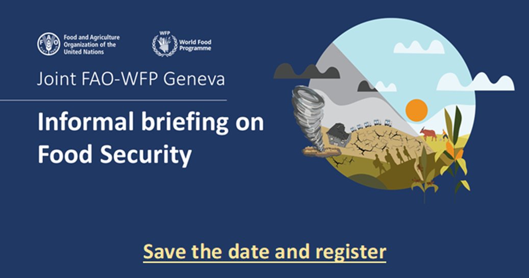 WFP_Media's tweet photo. 📌𝗘𝘃𝗲𝗻𝘁 𝗔𝗹𝗲𝗿𝘁 | Heads up, food security reporters!  

Join the @FAO-@WFP Geneva Informal Briefing on Displacement &amp; Hunger Hotspots in the Sahel region 

📅Save the date: Jan 𝟭𝟳𝘁𝗵, 2024, 
🕚𝟭𝟭AM-12:15PM CEST 
✅ Register now ➡️ https://t.co/4VI2HnyB3P https://t.co/WJYbCxdxSQ