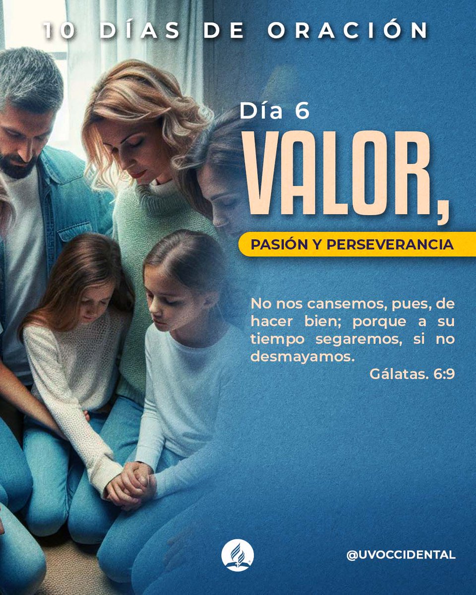 uvoccidental's tweet photo. ¡Sexto día!
Día 6: Valor, pasión y perseverancia.
"No nos cansemos, pues, de hacer bien; porque a su tiempo segaremos, si no desmayamos." (Gálatas 6:9)
#Diez #Días #Oración #Ayuno #Prioridades
#Fe #Iglesia #SDA #SDA7 #IASD #IASD7 #Adventista #Adventistas #UVOC #UVOCCIDENTAL https://t.co/O6KaSjBtOz