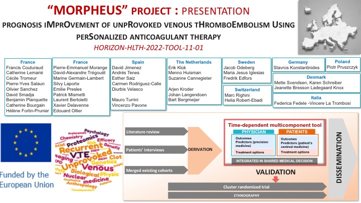 Francis Couturaud (@fcouturaud) on Twitter photo The MORPHEUS European Project– HORIZON-HLTH-2022-TOOL-11-01 – « Improving Unprovoked VTE Management » is now starting: sponsor by @CHRU_Brest, <a href="/U1304GETBO/">Inserm1304_GETBO</a>, <a href="/UBO_UnivBrest/">UBO - Univ. Brest</a>, <a href="/Inserm/">Inserm</a>. CONSORTIUM: <a href="/FCouturaud/">Francis Couturaud</a>, <a href="/CatLemarie/">Lemarie Catherine</a>, <a href="/Erik_Klok_MD/">Erik Klok</a>, Menno Huisman, @jac_ode, <a href="/morange_pierre/">pierre morange</a> The MORPHEUS European Project– HORIZON-HLTH-2022-TOOL-11-01 – « Improving Unprovoked VTE Management » is now starting: sponsor by @CHRU_Brest, <a href="/U1304GETBO/">Inserm1304_GETBO</a>, <a href="/UBO_UnivBrest/">UBO - Univ. Brest</a>, <a href="/Inserm/">Inserm</a>. CONSORTIUM: <a href="/FCouturaud/">Francis Couturaud</a>, <a href="/CatLemarie/">Lemarie Catherine</a>, <a href="/Erik_Klok_MD/">Erik Klok</a>, Menno Huisman, @jac_ode, <a href="/morange_pierre/">pierre morange</a>