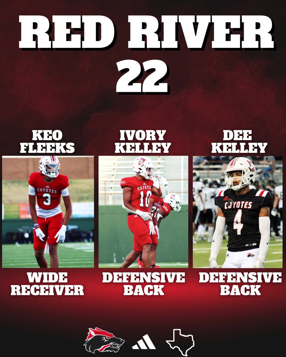 Congratulations to our guys that were chosen for the Red River 22 Team! Keo Fleeks Ivory Kelley Dee Kelley