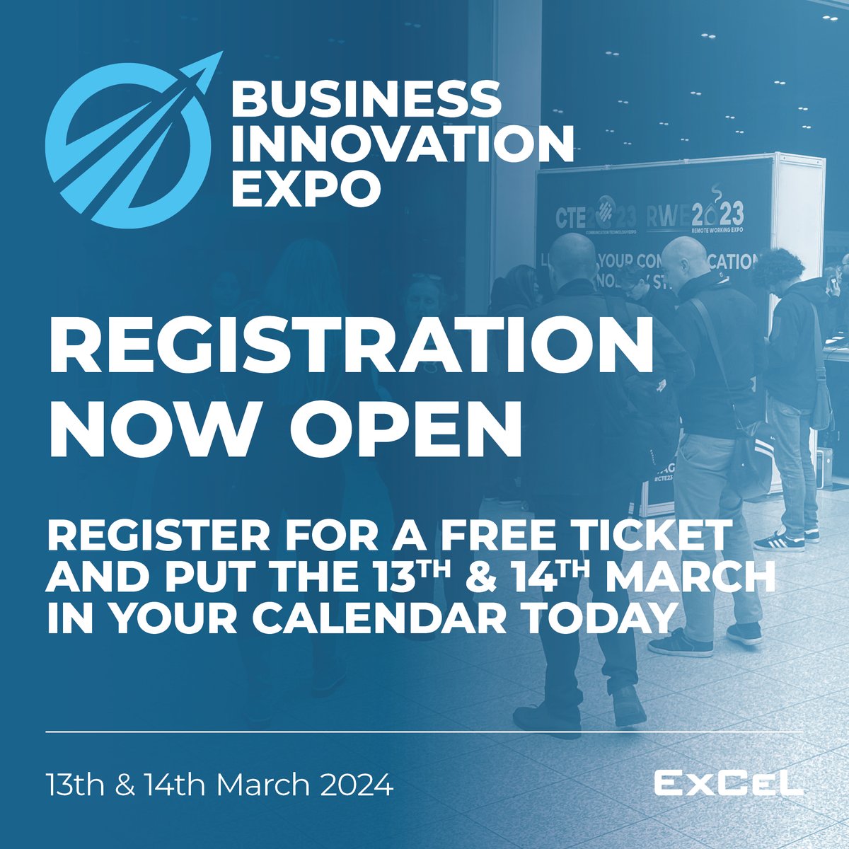 BizInnovationEx's tweet photo. This is your sign to register for a free ticket for The Business Innovation Expo on the 13th &amp; 14th March @ The ExCeL

You need to register soon as the tickets are being snapped up already

Click the link below to join the business innovation party!
🔗🎫 https://t.co/kd6eIr8ELt https://t.co/uOUIWqwsOc