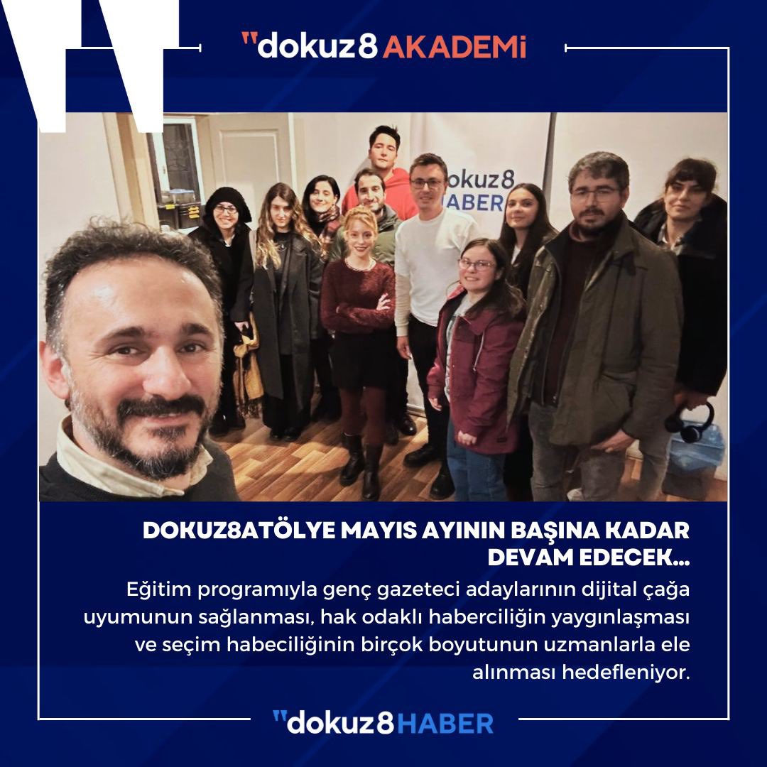 📣 DOKUZ8ATÖLYE‘NİN #Seçim2024 DÖNEMİ PROGRAMI BAŞLADI

dokuz8AKADEMİ, dokuz8ATÖLYE’nin üçüncü dönemine 25 farklı kentten 80’e yakın, kadın ağırlıklı ve genç gazeteci adaylarından oluşan katılımcı profiliyle başladı.

🗳️İLK EĞİTİM “HAK ODAKLI YAKLAŞIM İLE 
SEÇİM HABERCİLİĞİ” OLDU