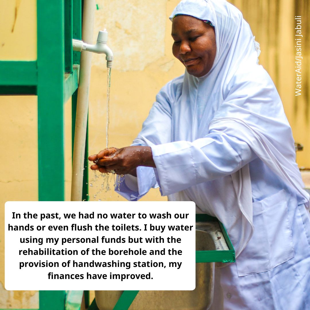 We are starting off the week by celebrating the transformative change clean water brings. Thanks to funding from @CocaColaCo Foundation, 42year-old Officer-in-Charge of Gamboru Primary Healthcare Centre, Borno State, Zainab Bulama no longer pays out-of-pocket to get this service