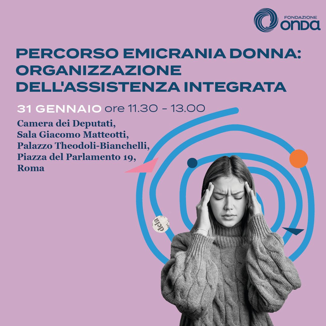 Come migliorare la gestione dell'#emicrania nelle diverse fasi della vita della donna?​
​Ne parleremo il 31 gennaio nella Camera dei Deputati a Roma. ​
​👉lnkd.in/d4HdSJ9j
Evento in collaborazione con ANIRCEF
Con il contributo incondizionato di Teva Pharmaceuticals